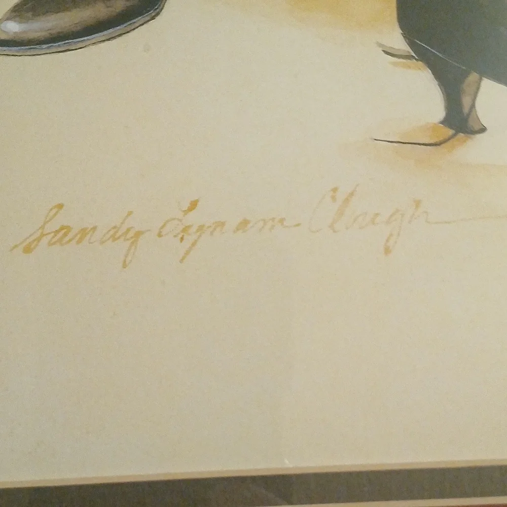 Signed Framed Vintage Shoe & Hat Box Art Print